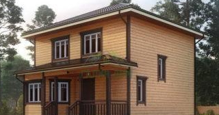 Двухэтажный дом из бруса в Кондопоге от Строй-Кнп - строительство от 135655 руб.